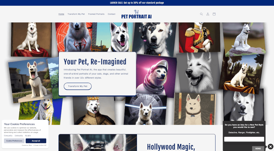 PetPortraitAI：为你的宠物打造独一无二的艺术肖像