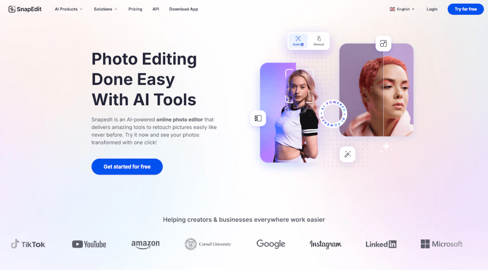 SnapEdit：AI驱动的在线照片编辑器，一键提升照片质量