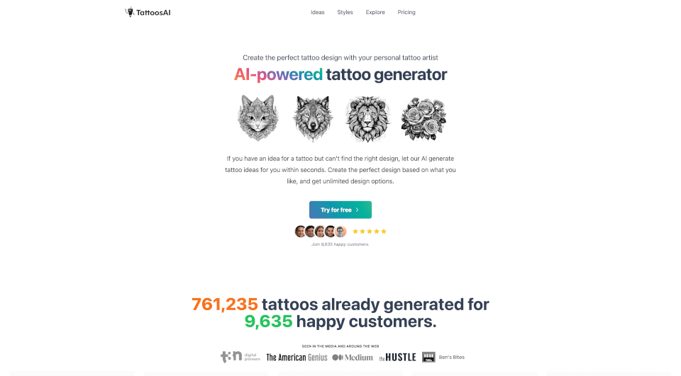 TattoosAI：用AI生成你的专属纹身设计