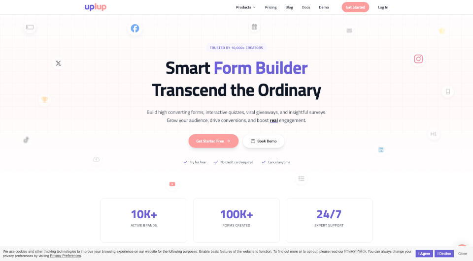 Uplup：免费在线表单、测验和抽奖制作工具
