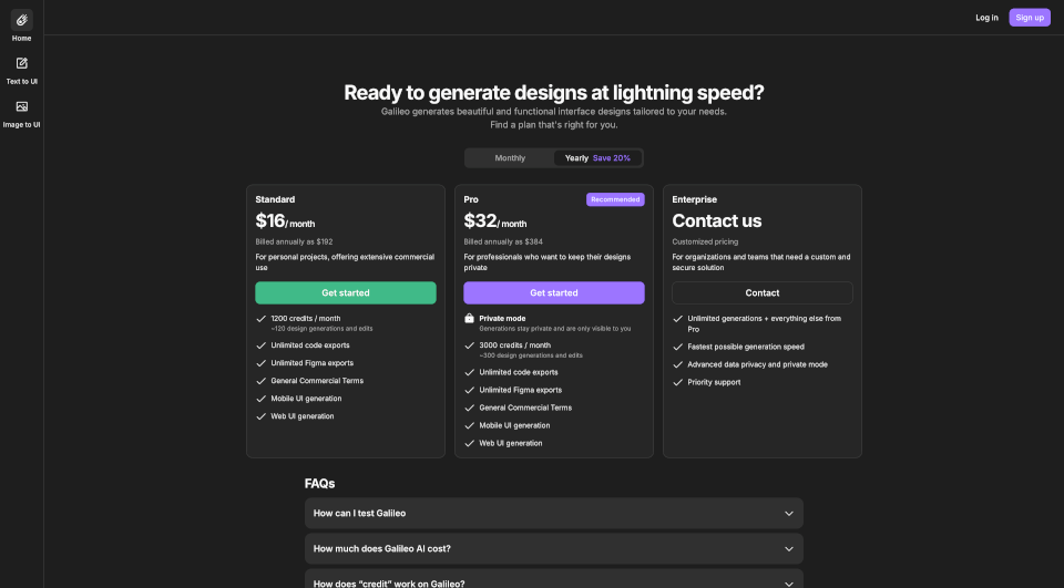 GalileoAI：快速生成UI设计的智能平台
