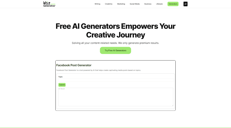 WizGenerator官网：提升创意与营销的完美工具