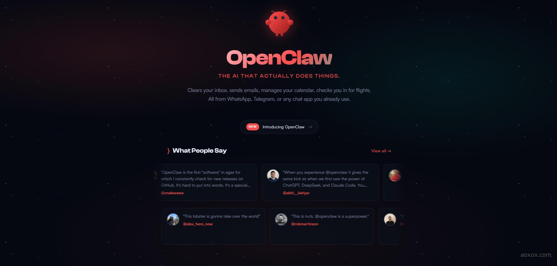 OpenClaw官网首页