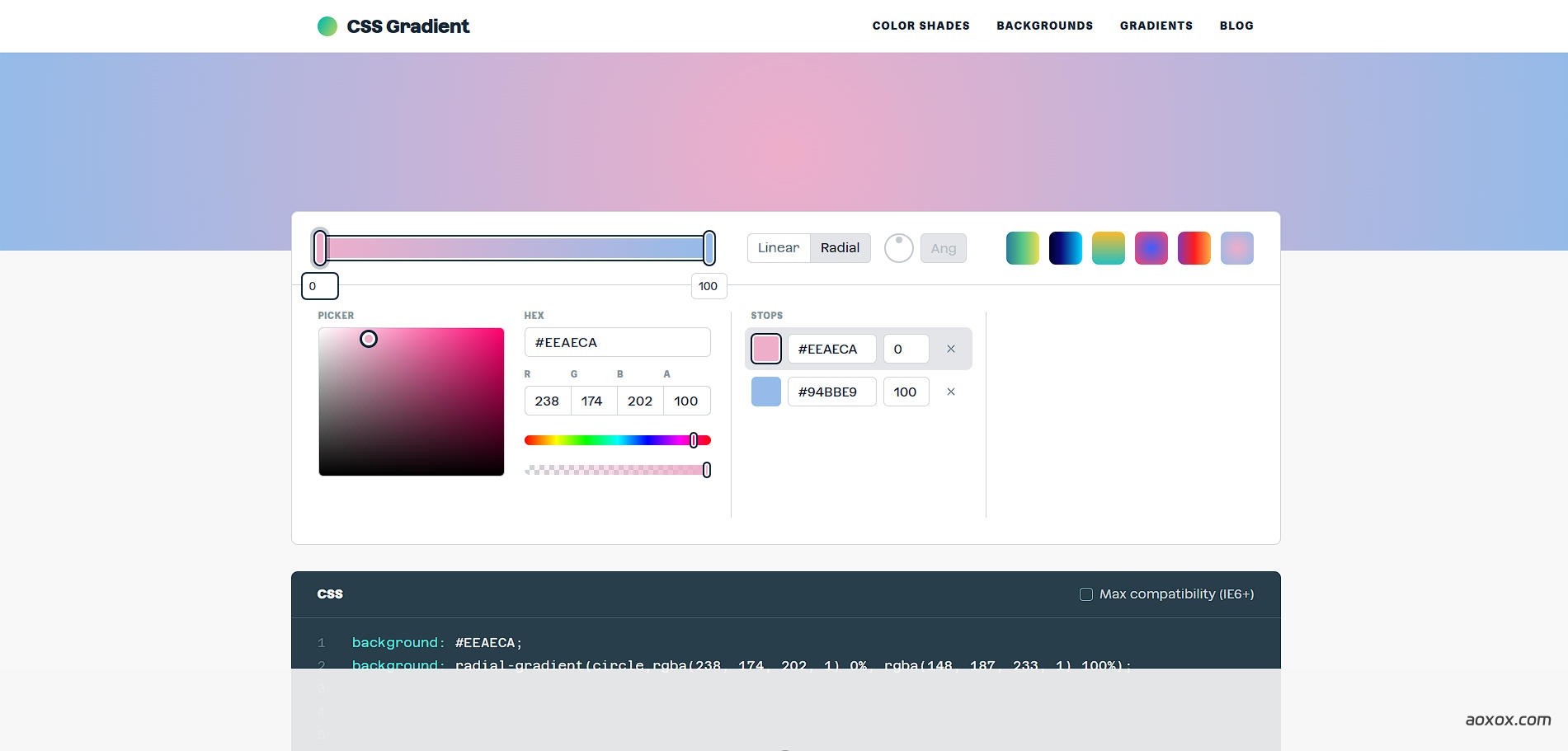 CSS Gradient官网首页