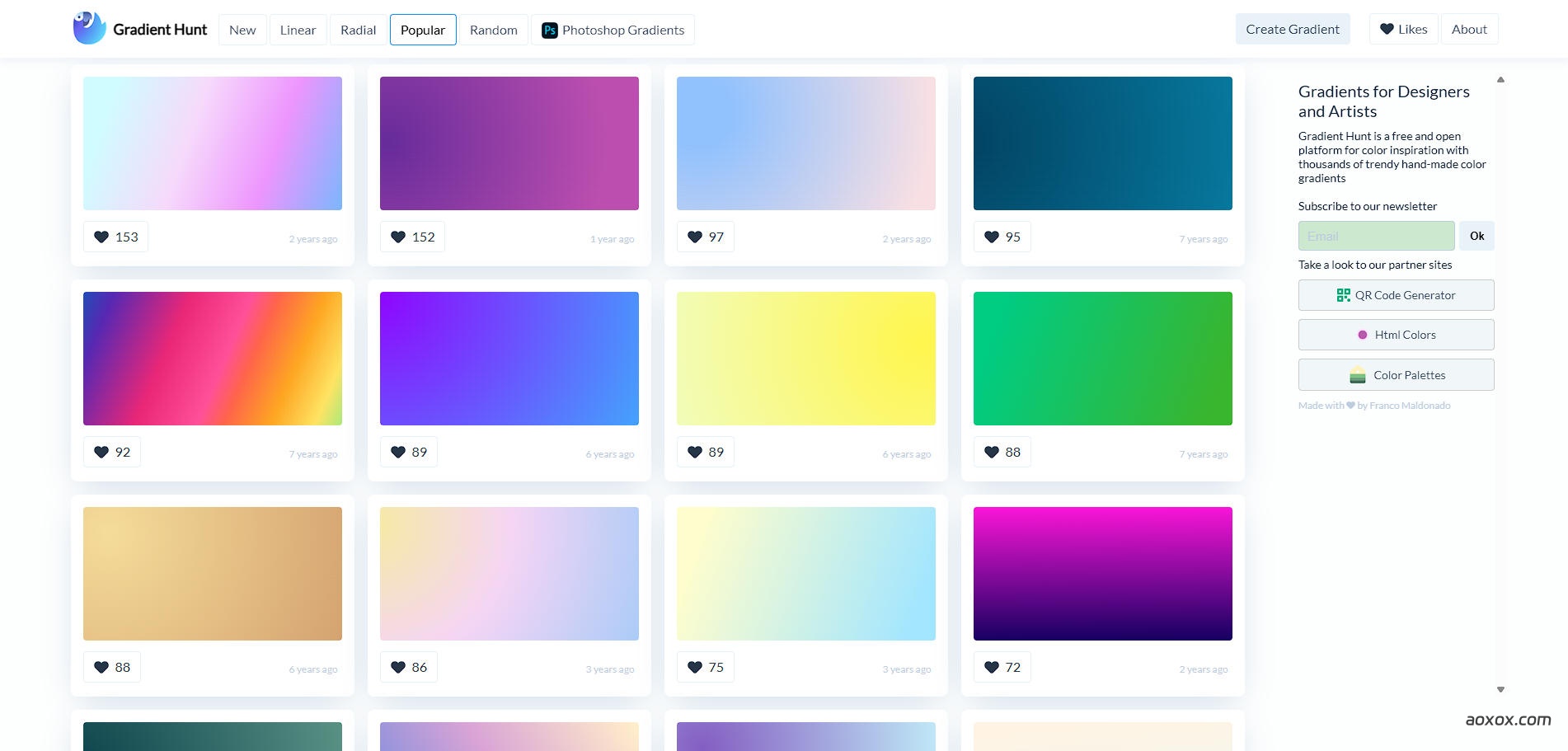 Gradient Hunt官网首页