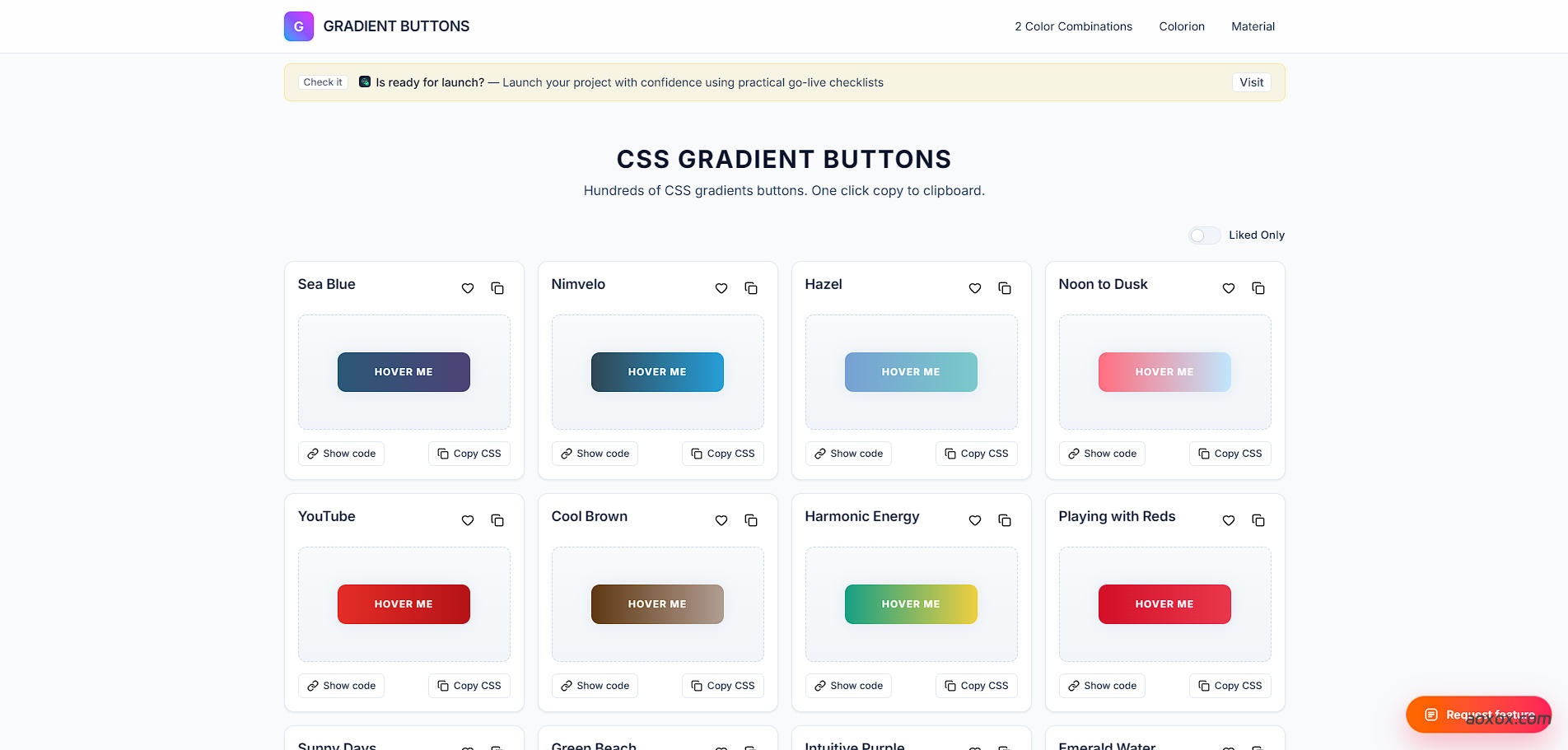Gradient Buttons官网首页
