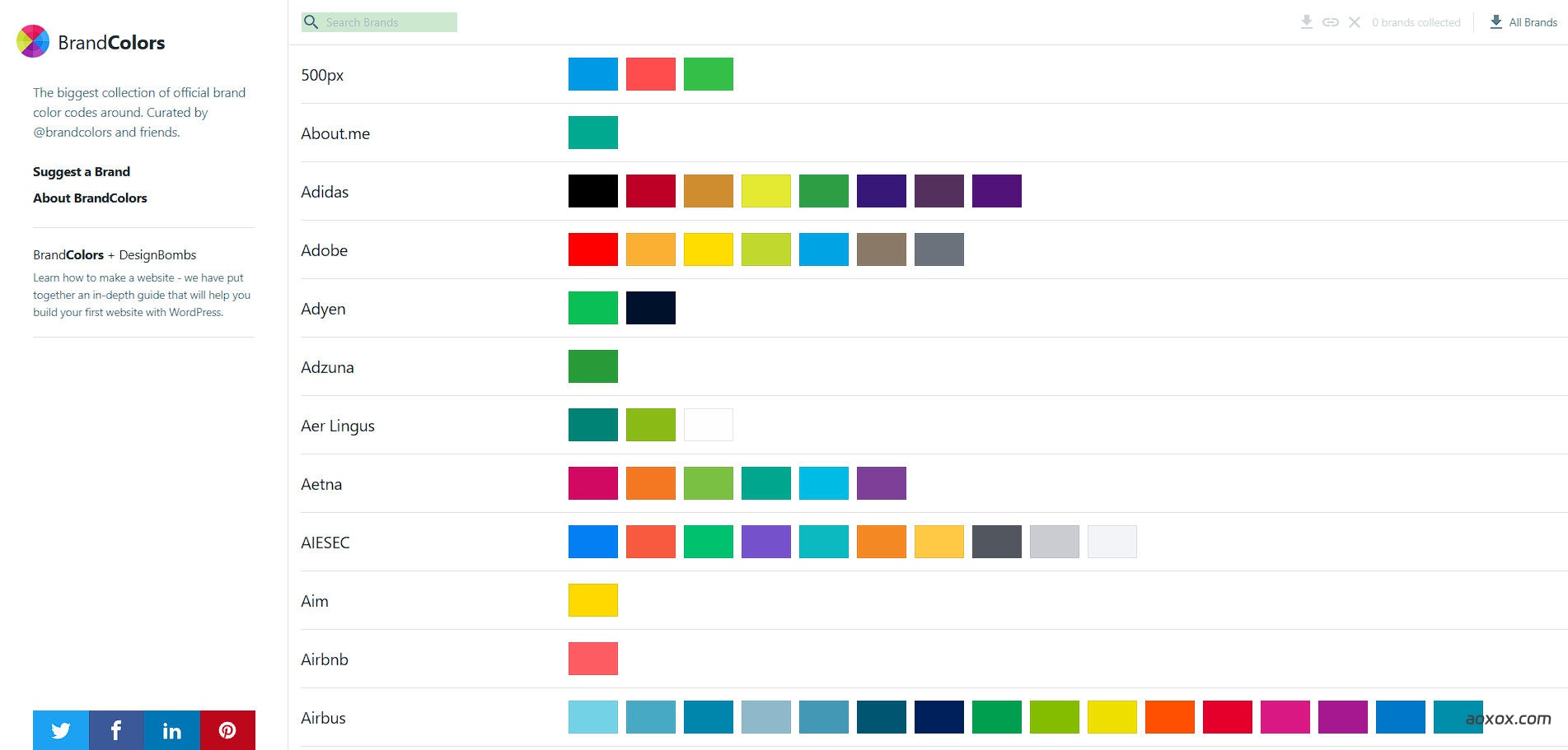 BrandColors官网首页